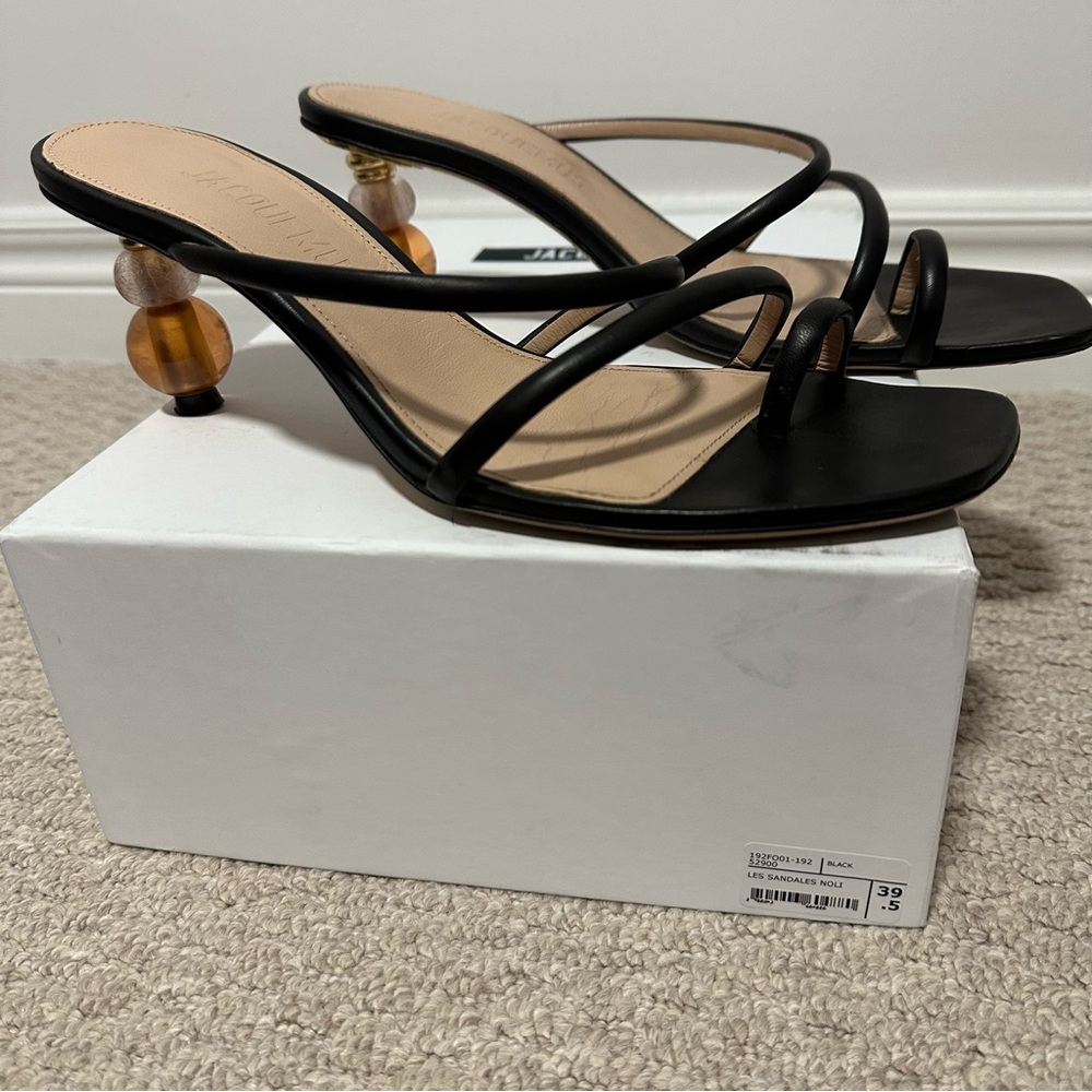 Jacquemus Nola Heel Sandals Black Sz 39.5